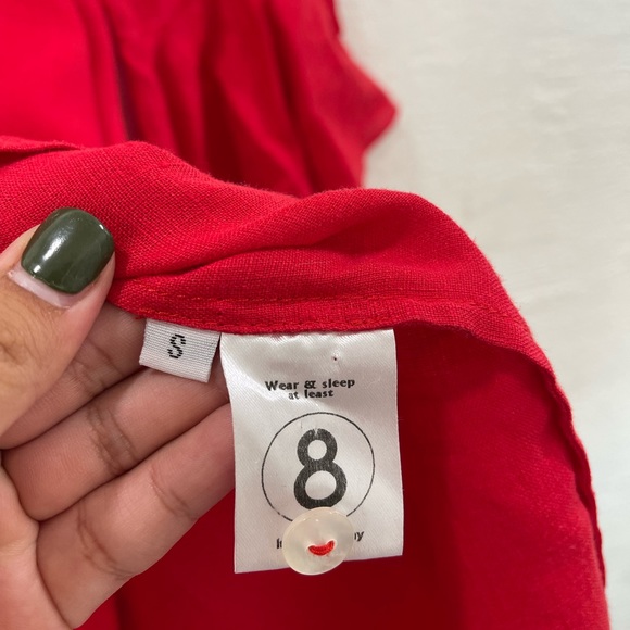 Sleeper Jane Linen Mini Dress Red - Picture 4 of 5